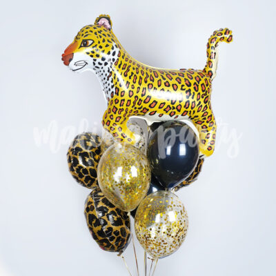 Букет воздушных шаров Леопард и конфетти