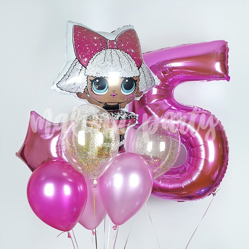 Воздушные шары в наборе Дино вечеринка и цифра на день рождения