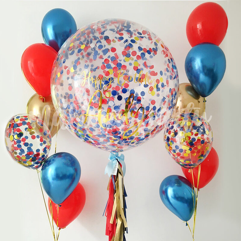 Набор воздушных шаров Самолет в облаках и цифра на день рождения