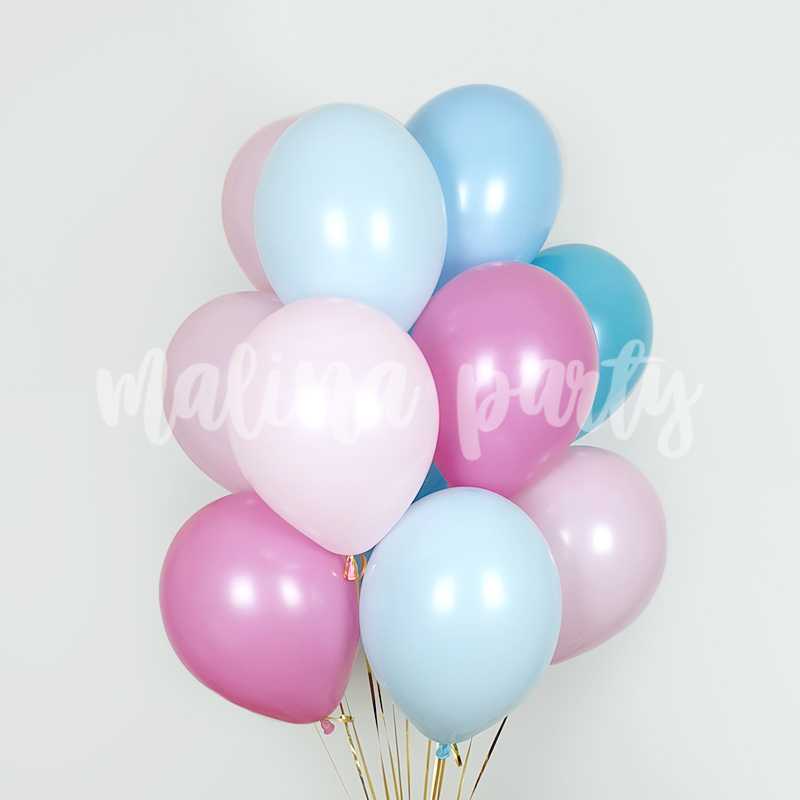 Букет воздушных шаров с гелием Розовый и голубой ассорти