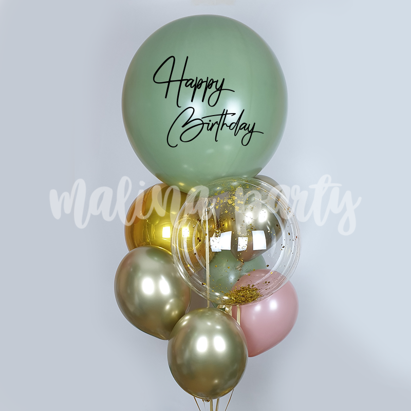 Букет воздушных шаров с гелием Ретро машина и конфетти