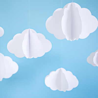 Декор бумажный подвесной Облака 3 шт