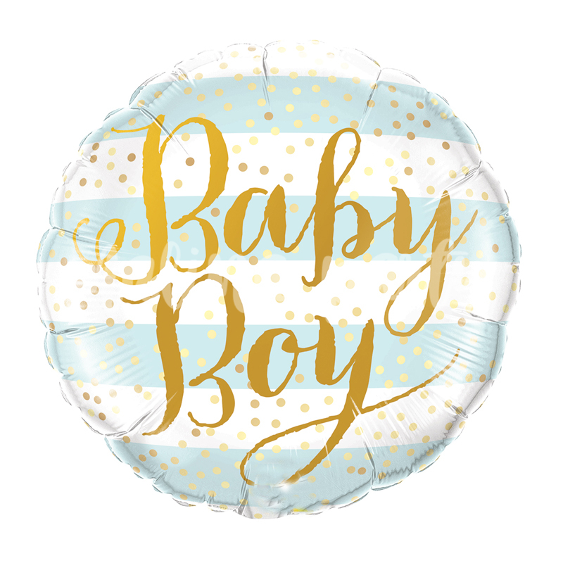Воздушный шар круг Голубые полосы Baby Boy