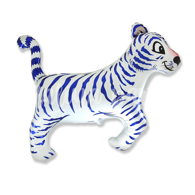Воздушный шар Тигр бело-голубой