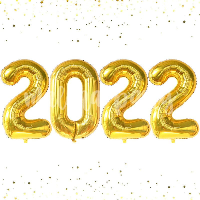 Набор шаров цифр 2022 золото