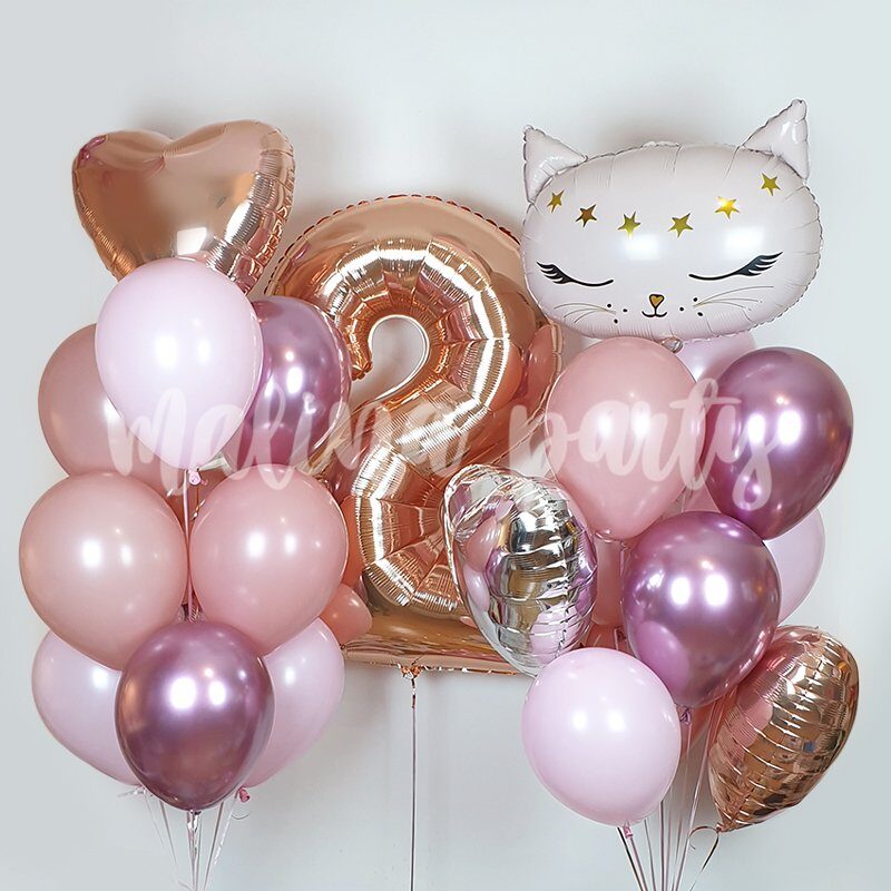 Воздушный шар белый с розовой надписью 60 см