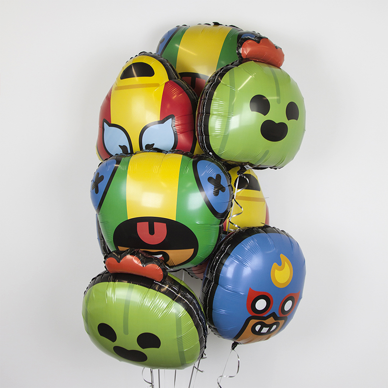 Букет воздушных шаров с гелием герои Бравл Старс