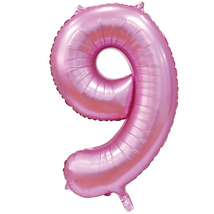 Воздушный шар цифра 2 розовый сатин