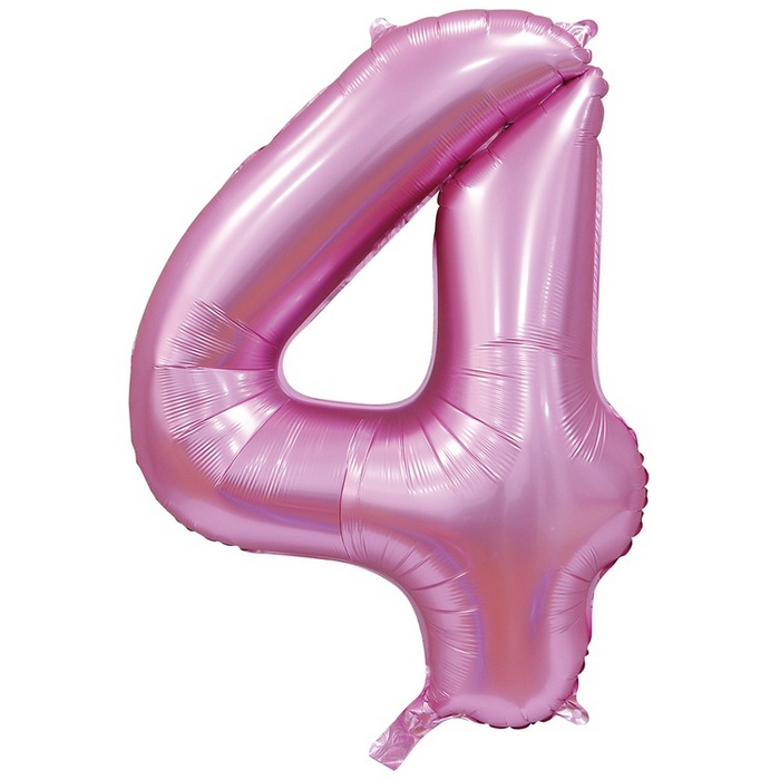 Воздушный шар цифра 6 розовый сатин
