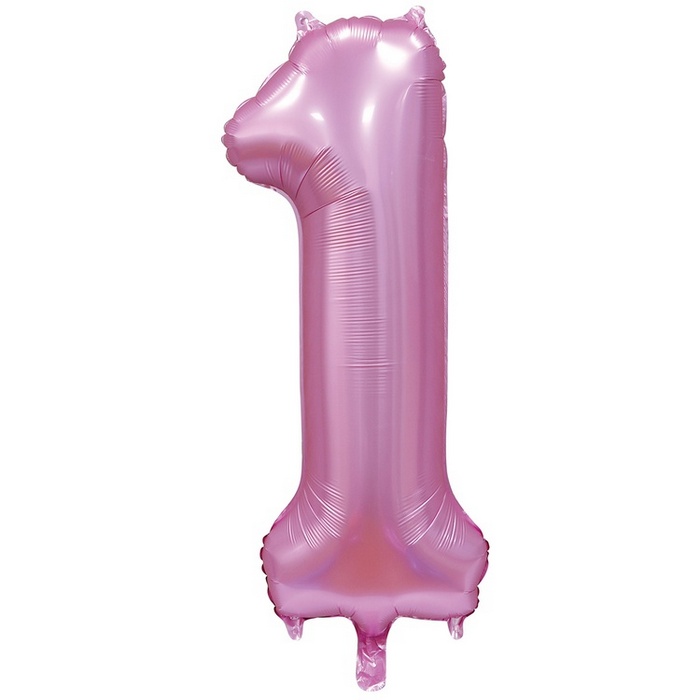 Воздушный шар цифра 8 розовый сатин