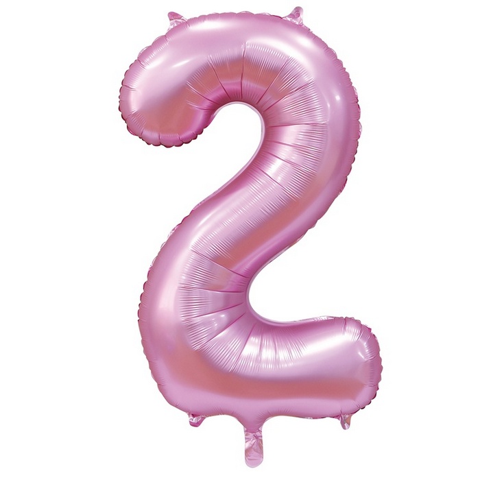 Воздушный шар цифра 3 розовый сатин