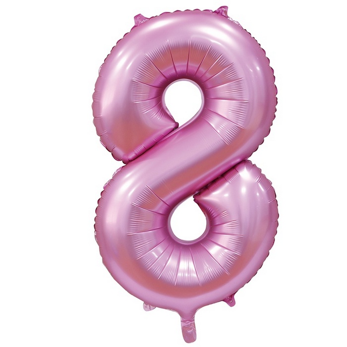 Воздушный шар цифра 4 розовый сатин