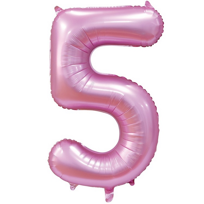 Воздушный шар цифра 9 розовый сатин