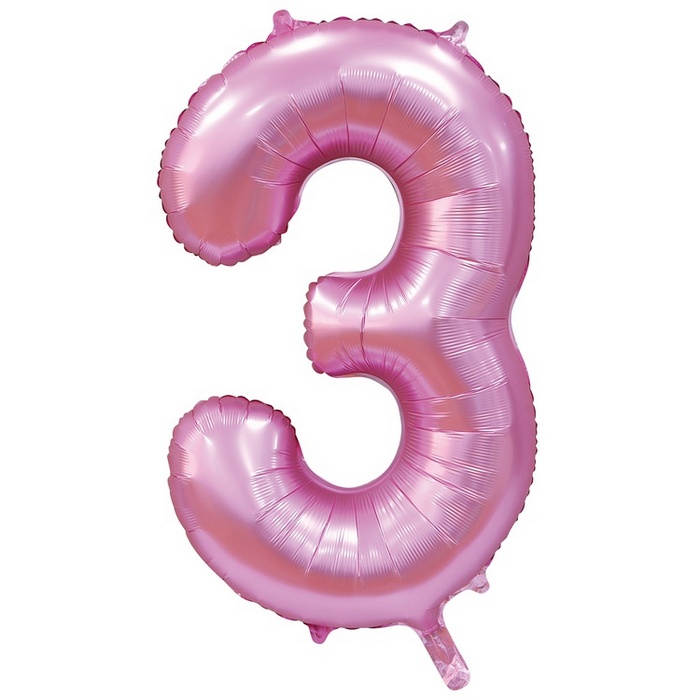 Воздушный шар цифра 6 розовый сатин