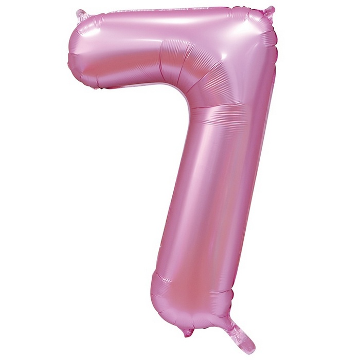 Воздушный шар цифра 5 розовый сатин