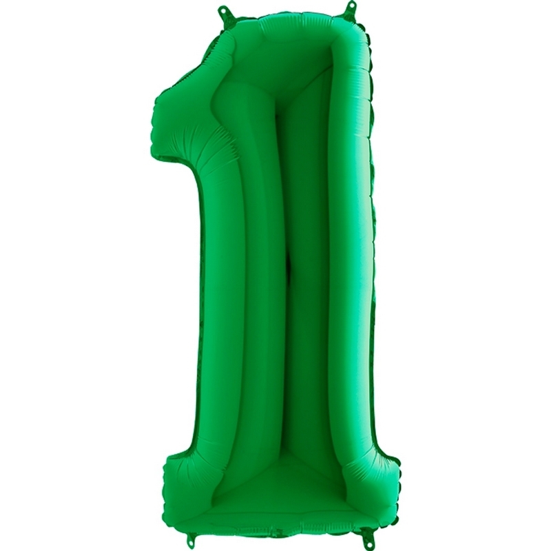 Воздушный шар цифра 0 зеленый