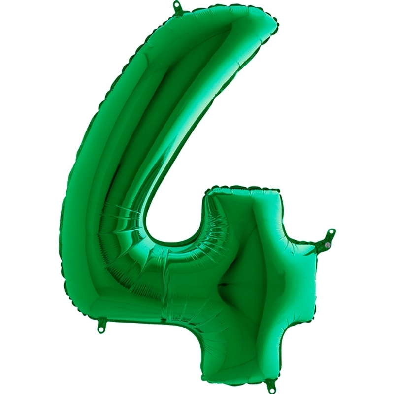 Воздушный шар цифра 5 зеленый