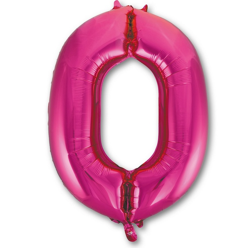 Воздушный шар цифра 2 розовый с сердечками