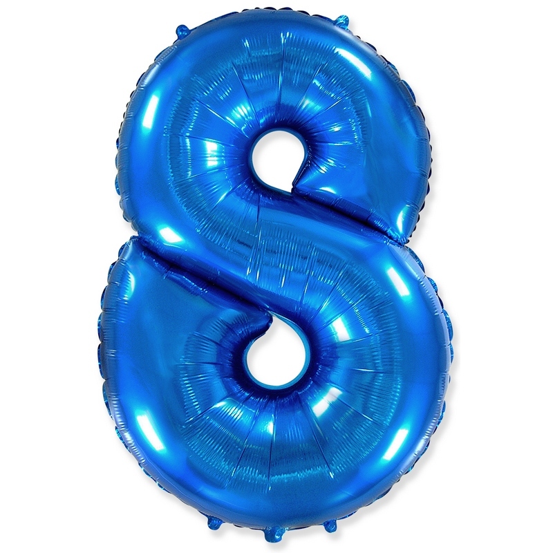Воздушный шар цифра 0 синий