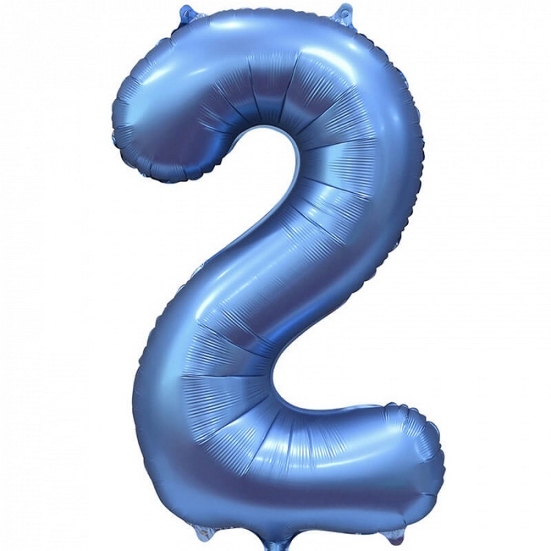 Воздушный шар цифра 7 синий сатин