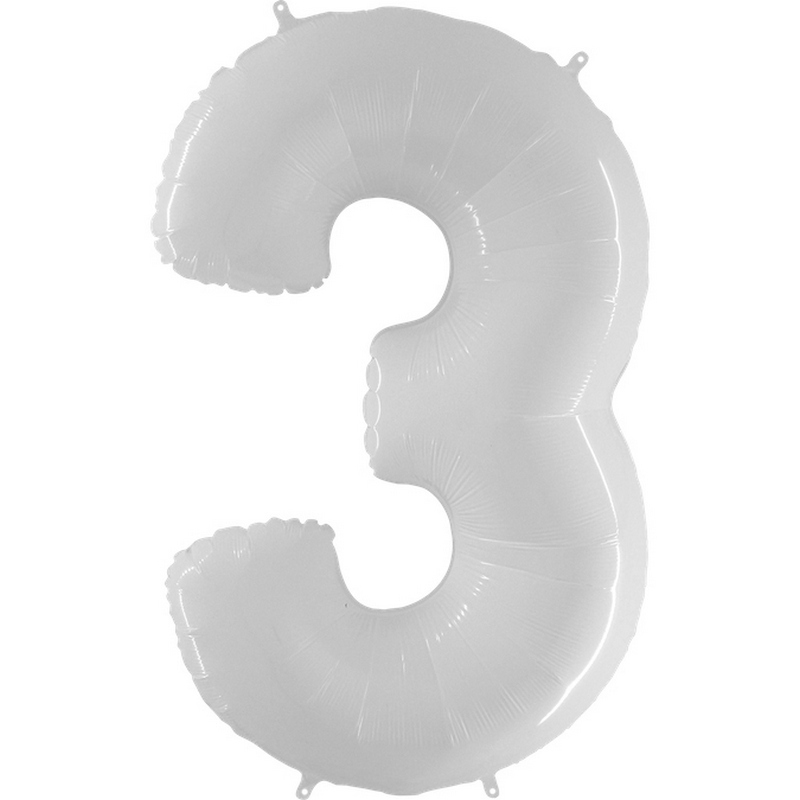 Воздушный шар цифра 9 белый