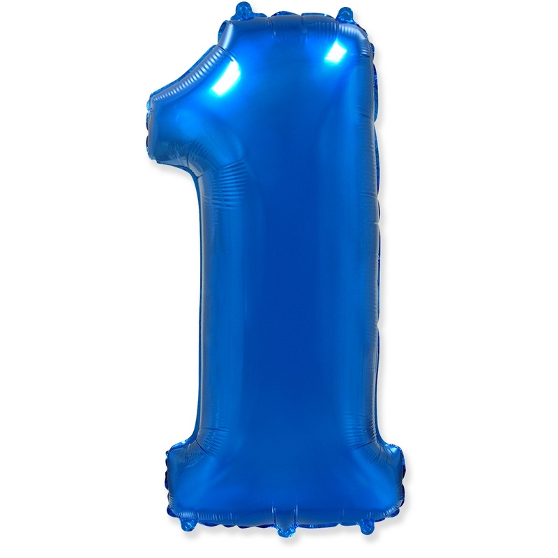 Воздушный шар цифра 1 синий