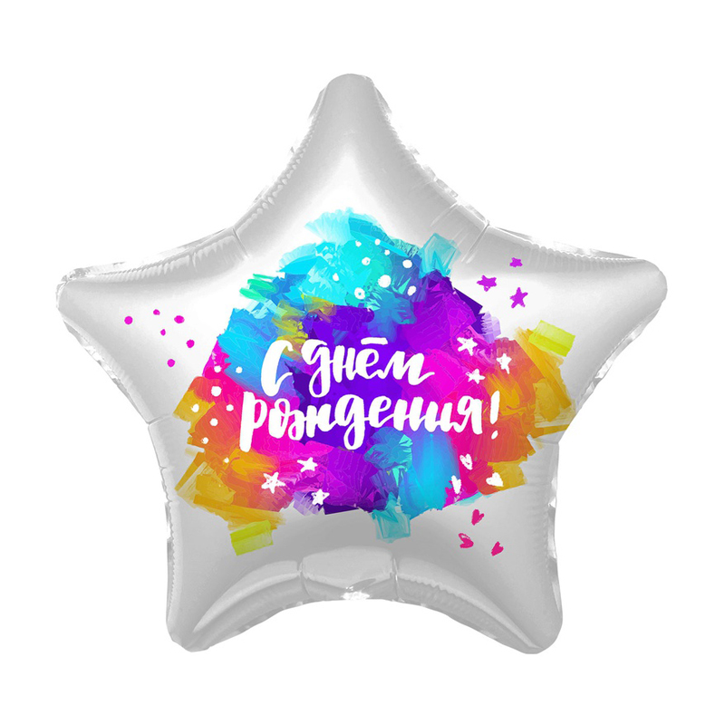 Воздушный шар круг радужный пастель Happy birthday