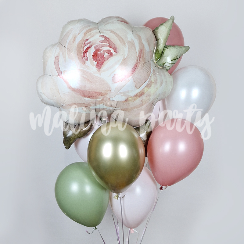 Букет воздушных шаров Роза и пастель