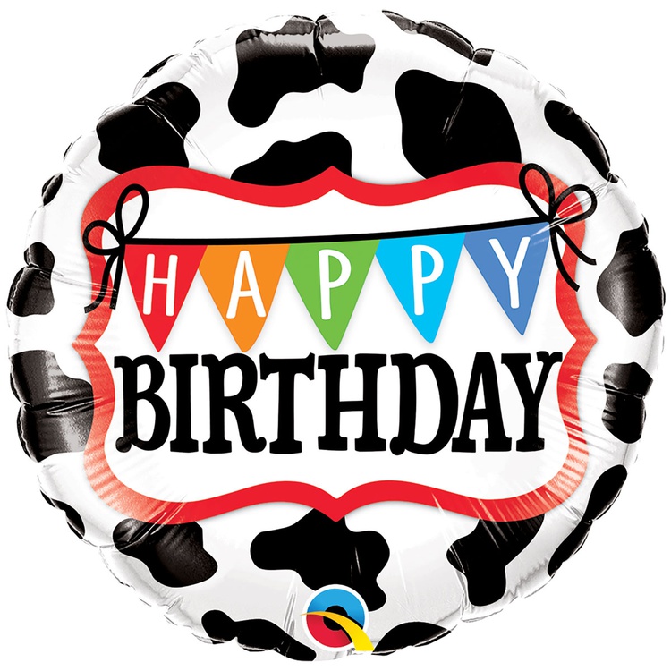 Воздушный шар круг Пятна корова Happy birthday