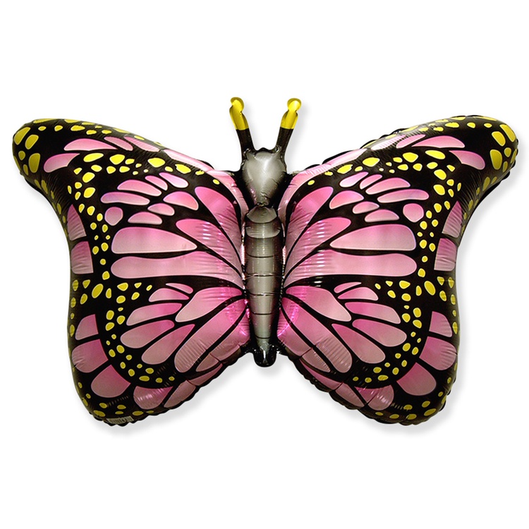Воздушный шар бабочка розовая
