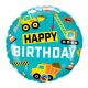 Воздушный шар круг Строительная техника Happy birthday