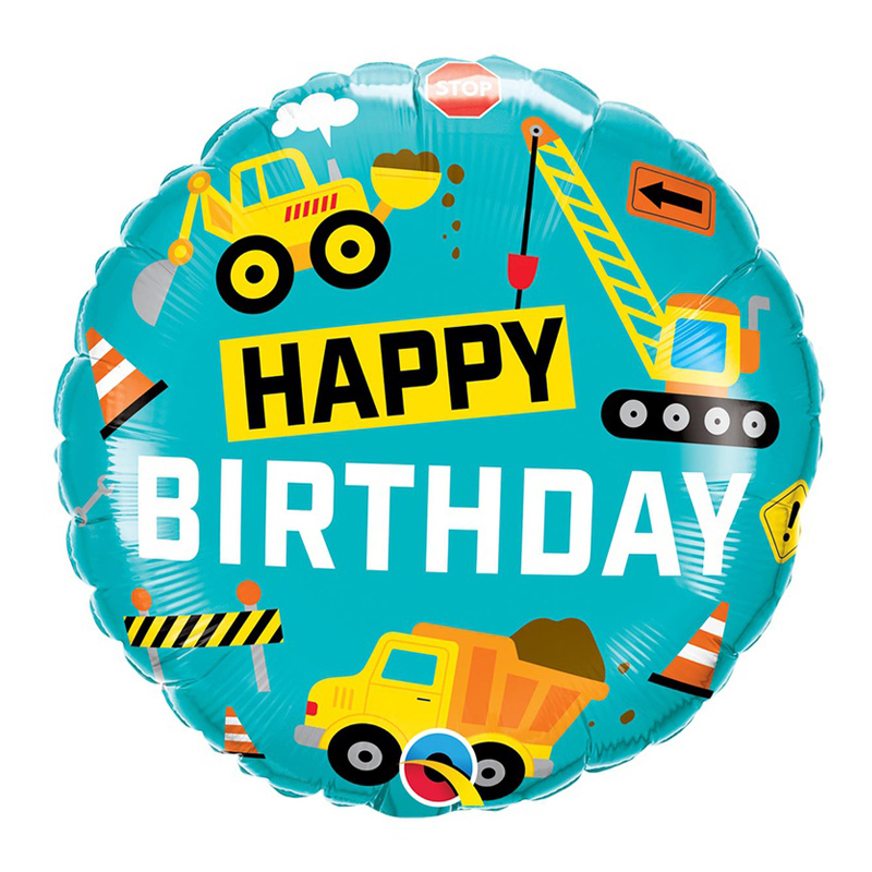 Воздушный шар круг Транспорт Happy birthday