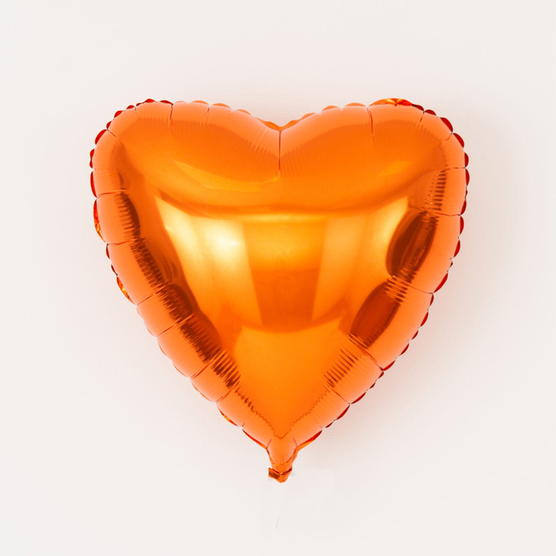 Воздушный шар сердце оранжевый
