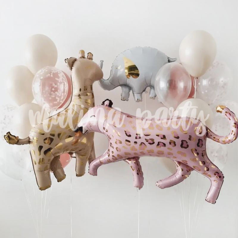 Набор воздушных шаров Розовый леопард и облако шаров