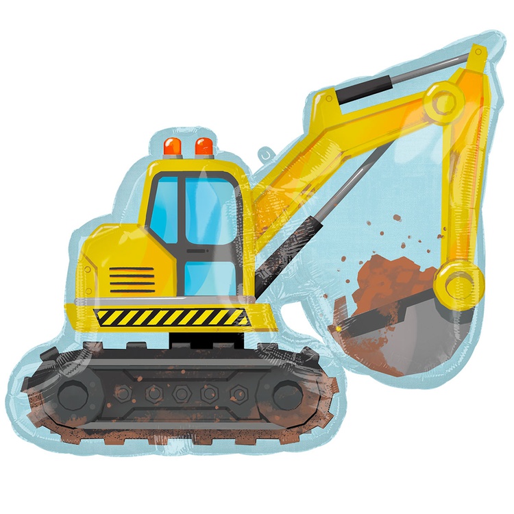 Воздушный шар Экскаватор желтый Воздушный шар Экскаватор желтый