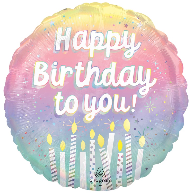 Воздушный шар круг Омбре свечи Happy birthday Воздушный шар круг Омбре свечи Happy birthday